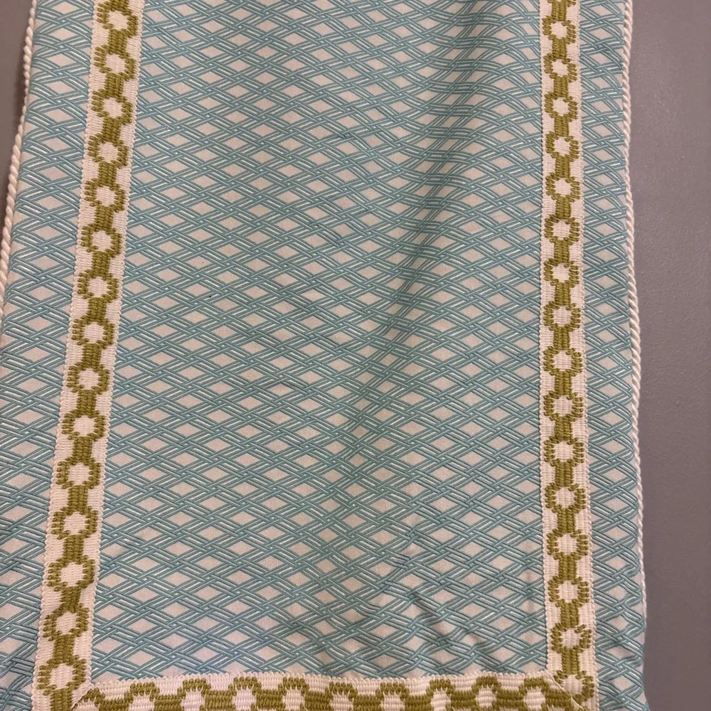 Eastern Accents King Shams Aqua Blue Diamond Mitered Bordered 21x35 Pillow Cases